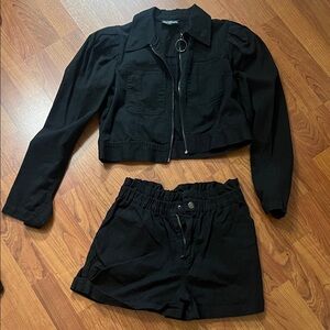 DANIELLE BERNSTEIN Black Jacket and Shorts Ensemble